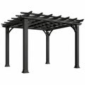 Pergola en métal noir 3x3x2.2 m