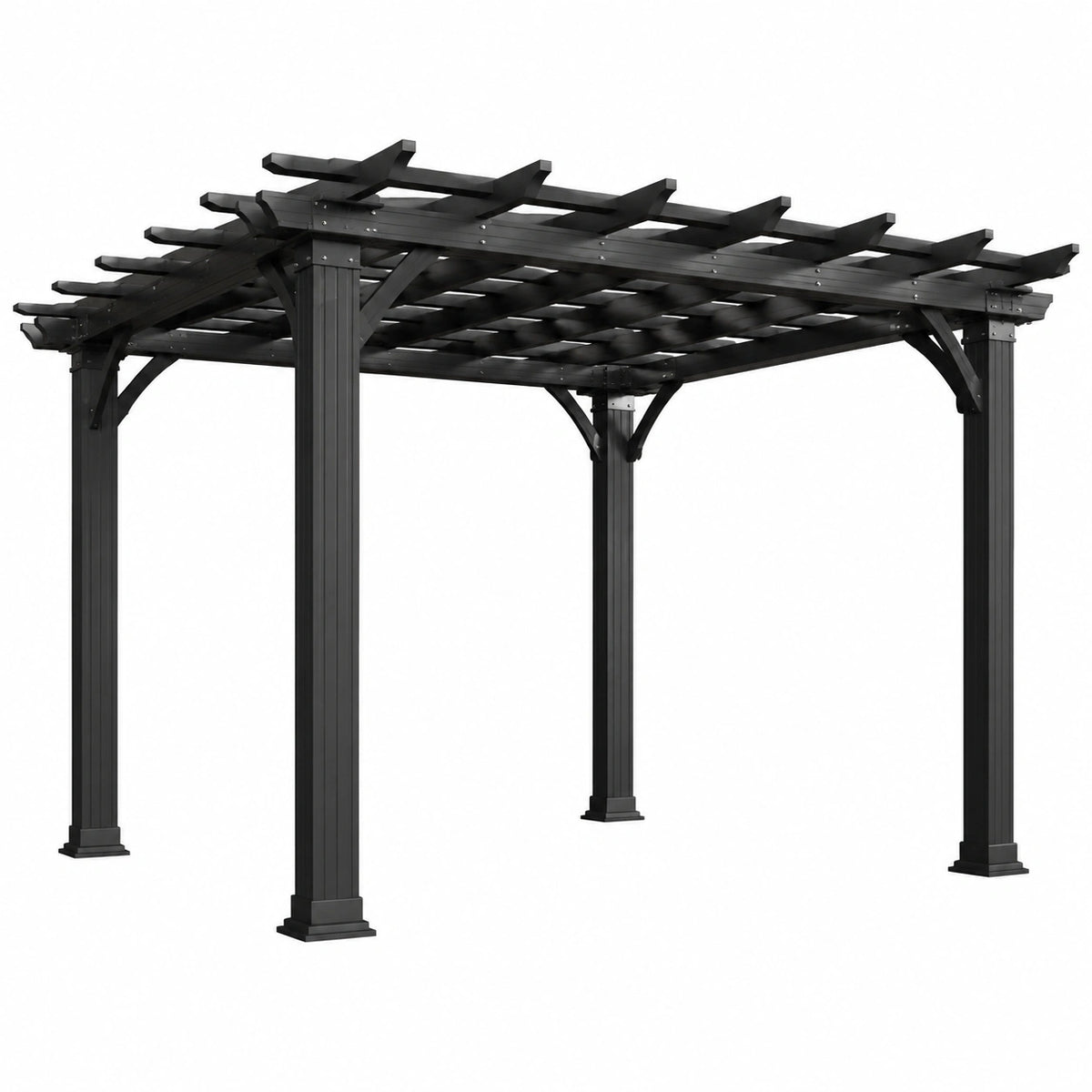 Pergola en métal noir 3x3x2.2 m