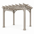 Pergola de jardin en vinyle gris avec treillis intégré