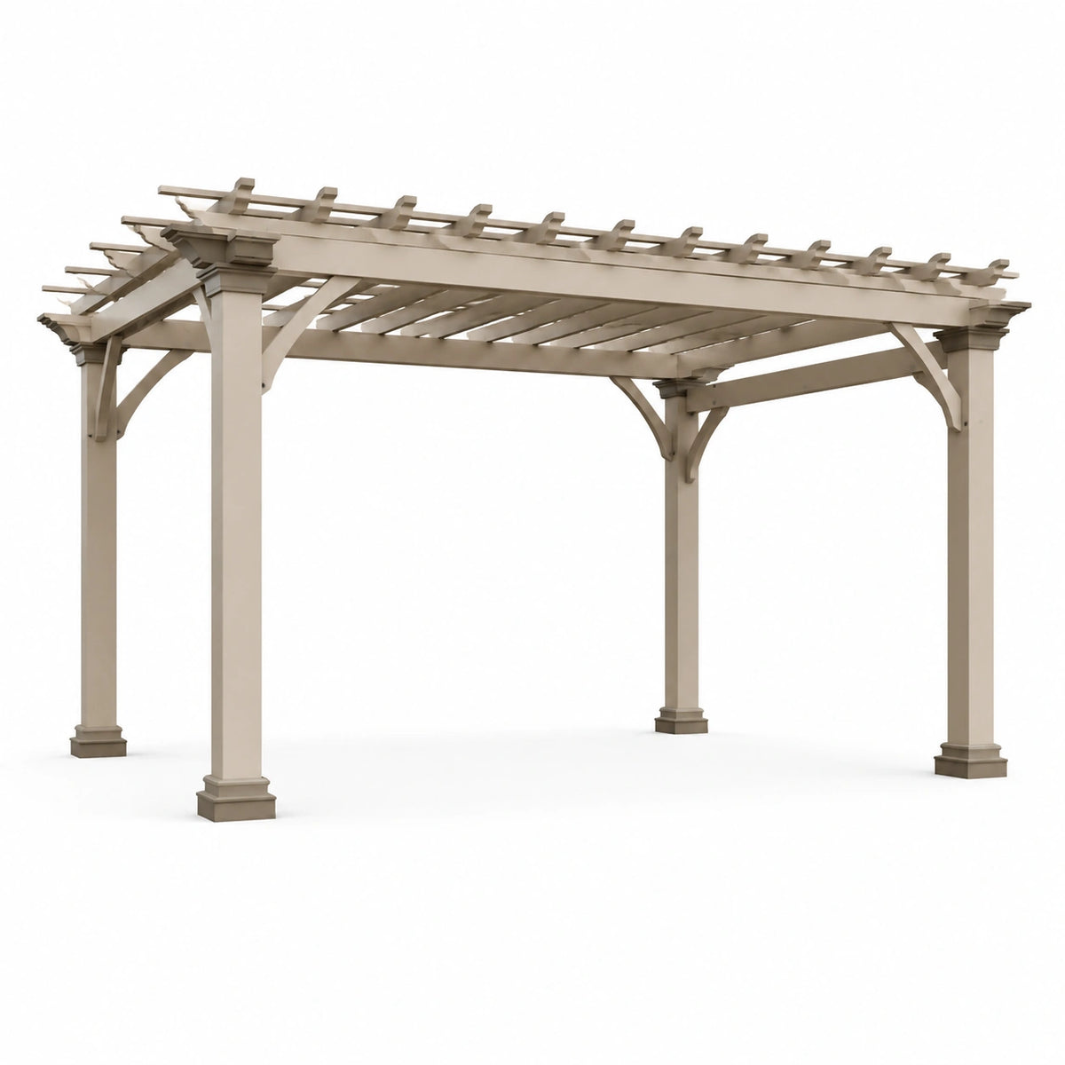 Pergola de Jardin en Bois Composite Beige 300x300 cm
