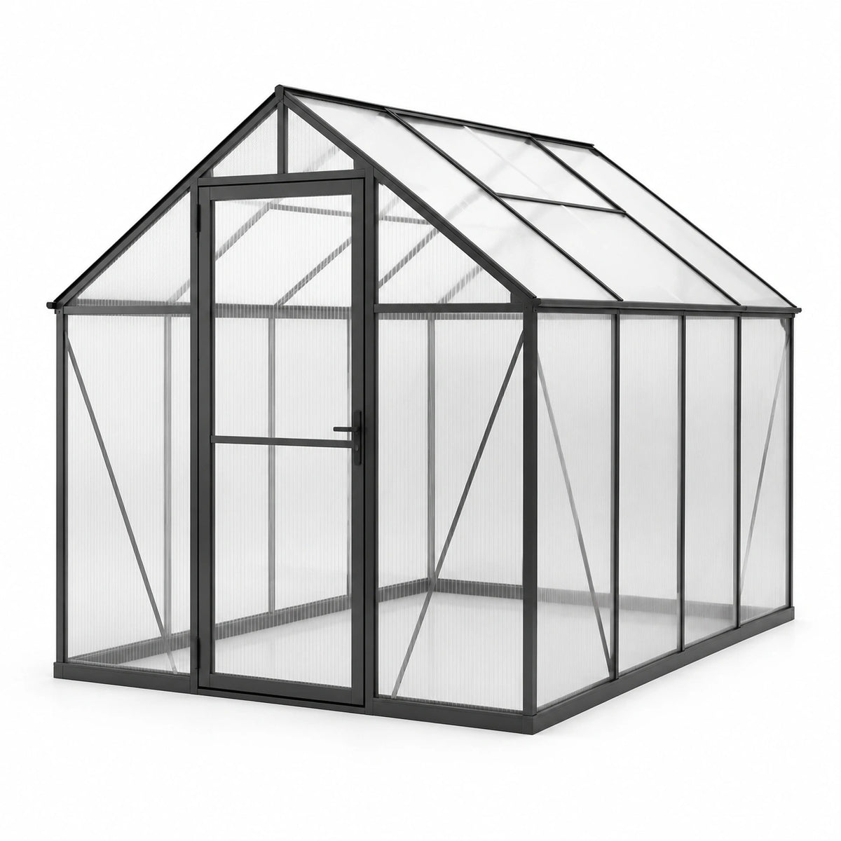Serre de Jardin en Aluminium et Polycarbonate Noir 435x190x195 cm