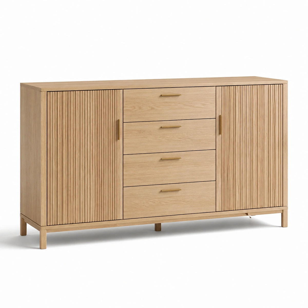 Buffet en bois à 2 portes et 4 tiroirs