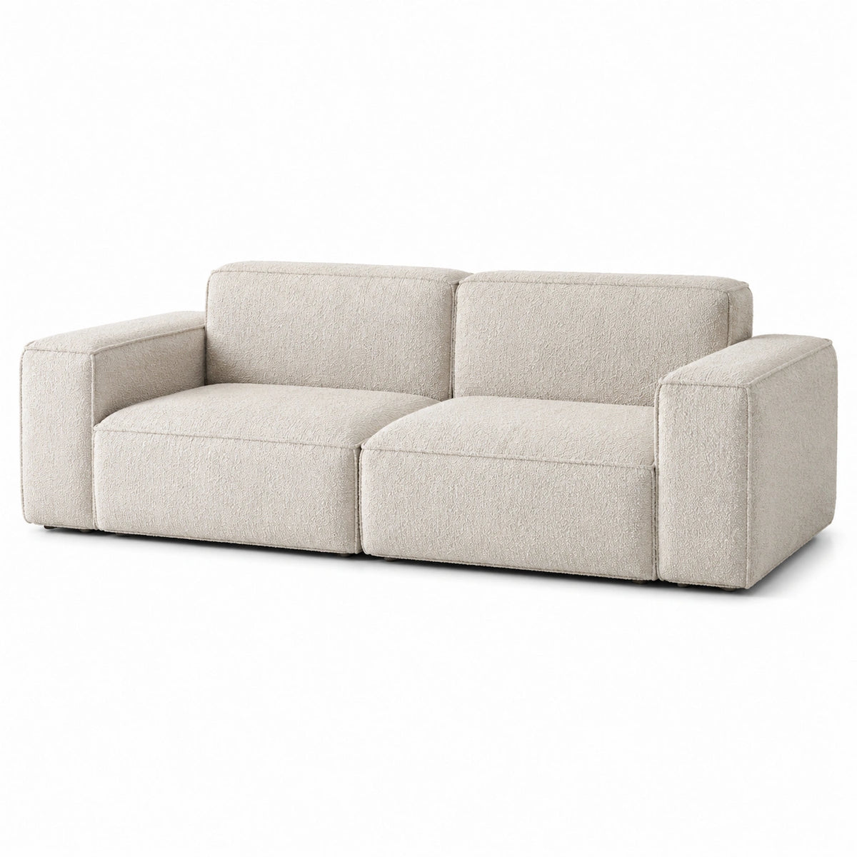 Canapé 3 places en tissu bouclé beige
