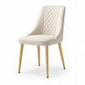 Chaise en cuir synthétique avec pieds en métal doré