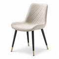 Chaise en velours beige avec pieds en métal