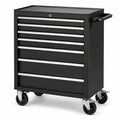 Chariot à outils en métal noir avec roulettes pivotantes