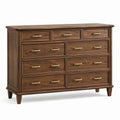 Commode en bois de noyer avec 10 tiroirs marron